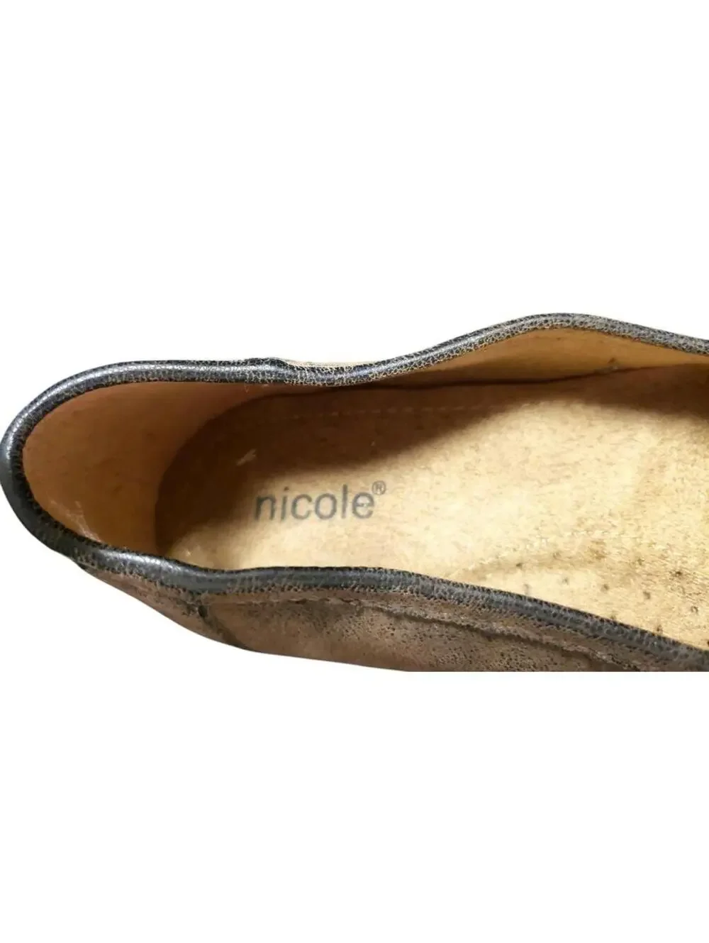 Nicole Alden Wide Moccasin Flats - Women 8.5W Comfort Shoes with Studded Detail